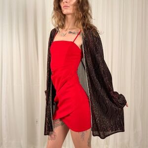 Vintage Cardigan Metallic Glitter Long Duster L/XL